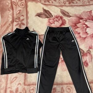 Adidas Black Tracksuit Set - Size M Kids 10/12